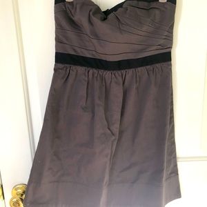 Purple strapless dress